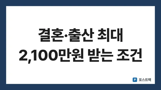 아이맞이지원금 표지: 결혼·출산 최대 2,100만원 받는 조건