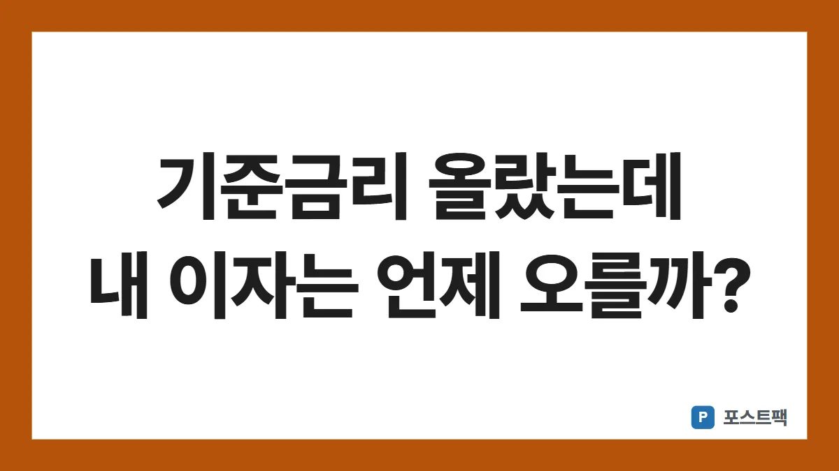 기준금리 대출금리 표지: 기준금리 올랐는데 내 이자는 언제 오를까?