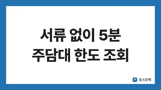 주담대 한도 조회 표지: 서류 없이 5분 주담대 한도 조회