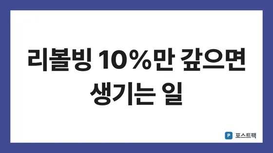 리볼빙 최소결제 표지: 리볼빙 10%만 갚으면 생기는 일