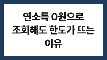 연소득 0원으로 조회해도 한도가 뜨는 이유