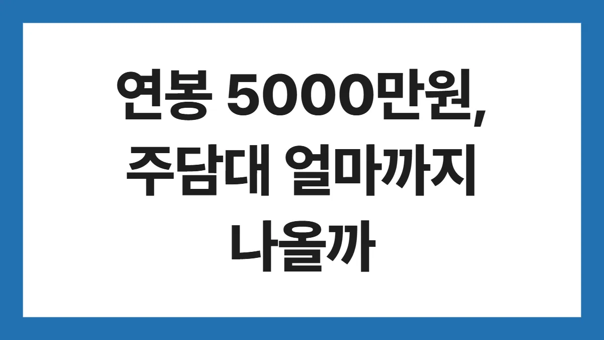 주담대 한도 표지: 연봉 5000만원, 주담대 얼마까지 나올까